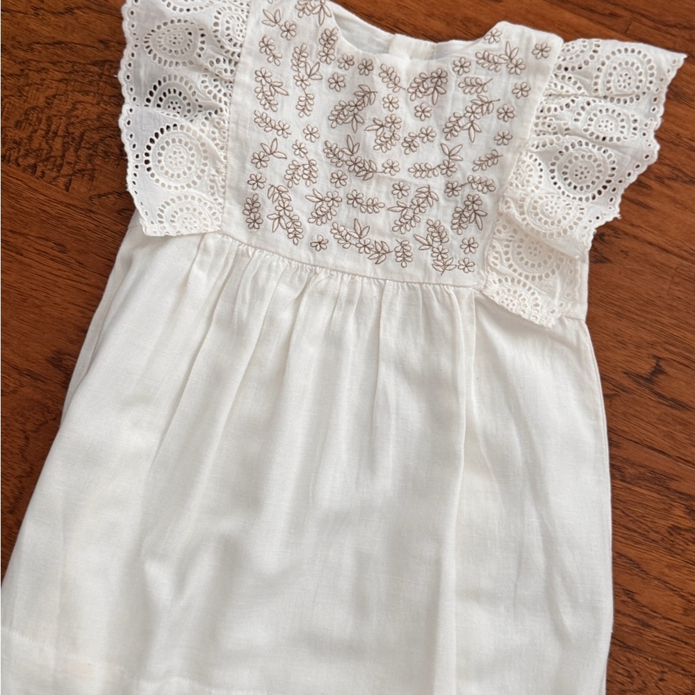 Zara Girls Pink and Cream Embroidered Dresses - Picture 7 of 16